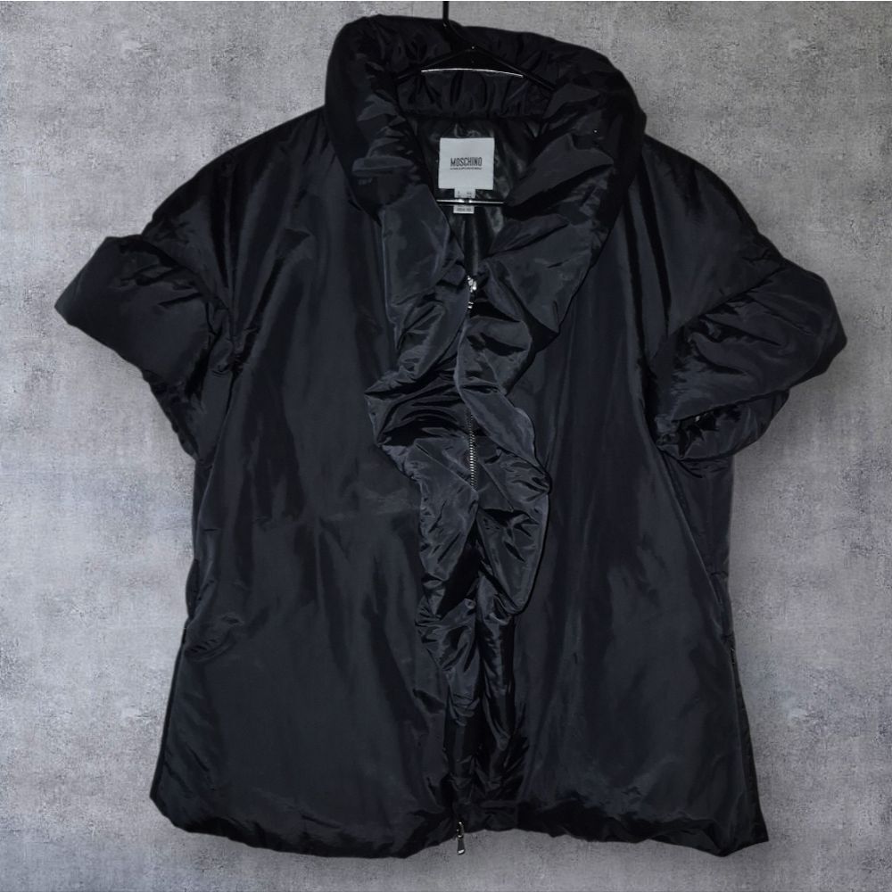 Moschino Cheap and Chic Puffer style Short Sleeve Black Jacket Vest